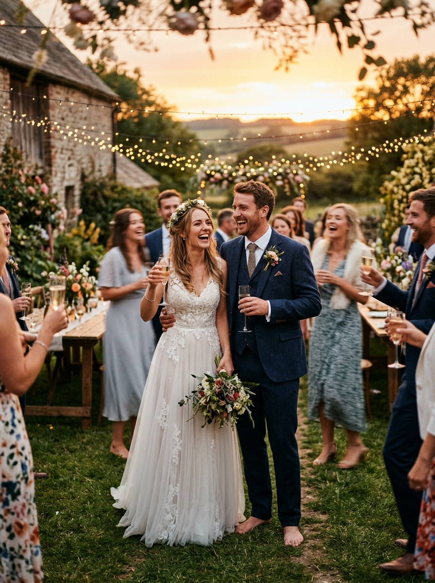 Casamento ao ar livre com luz natural